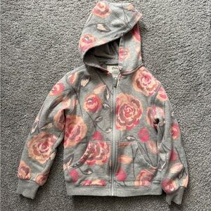 Tea Collection Floral Gray and Pink Kids Hoodie